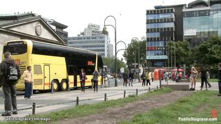 German blond group banged in public