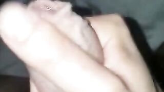 Big uncut Cock wanking and cumming