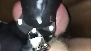 BBC fucking White Bottom & Cumming in Chastity