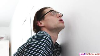 Hunk janitor bareback fucks nerdy Shae tight wet ass