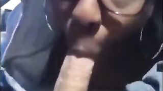 Black girl suck her white boyfriend in car