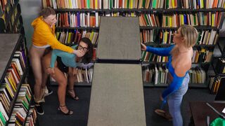 Sneaky Librarian Gets College Cock