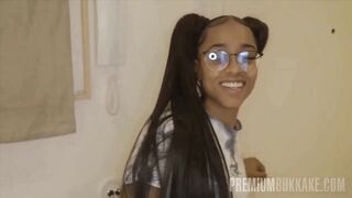 Ebony Teen Wont Stop Swallowing Cum