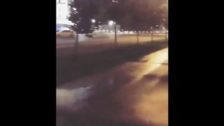 Russian couple fuck on the street