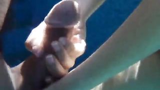 Girl pulling my cock underwater