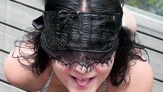 Horny MILF Blowjob while Blindfolded