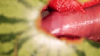 water melon cum - fucking a melon and cumming