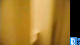 Hot old Milf sucks and fucks young guy in bathroom