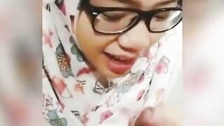 SandpDecent - Tudung Virgin Uni Student Nerd Cum on Face