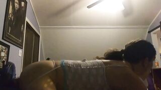 Sissy Kayla vs two dildos