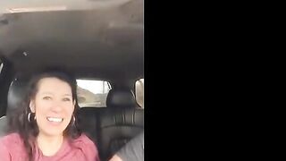 Very cute chick gets fingered to orgasm in back seat