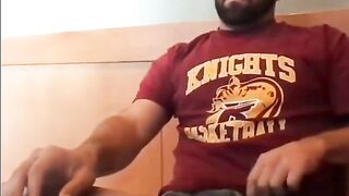 Bearded Bro Public Jerk Off in A Coffee Shop