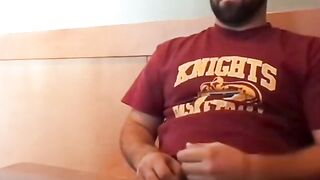 Bearded Bro Public Jerk Off in A Coffee Shop