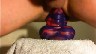 amateur Anal sex toy fun with flint the bad dragon !