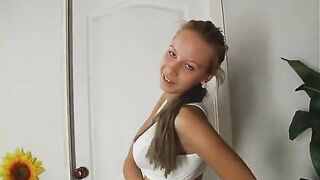 Beautiful gymnast girl teased boyfriend