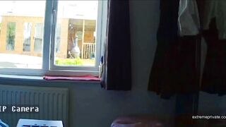 Our Danish mom naked in front of the window