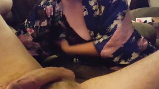 Girly wants to get all of my cock in her throat but gags