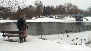 Grandpa Fucks Blonde in The Snow